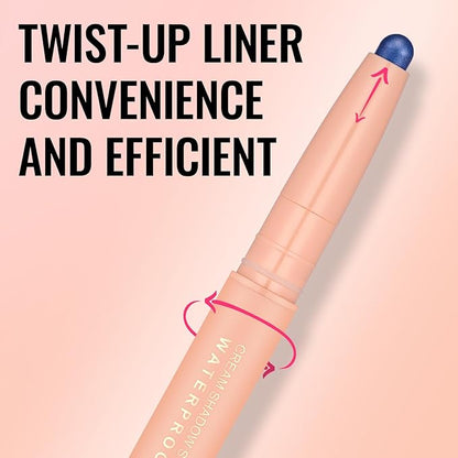 Oulac Waterproof Eye Shadow Stick Smooth and Long Lasting, Shimmering Glitter Finish, Blendable Eyes Makeup, Vegan & Cruelty-Free 3.8g, 20 Navy Velvet