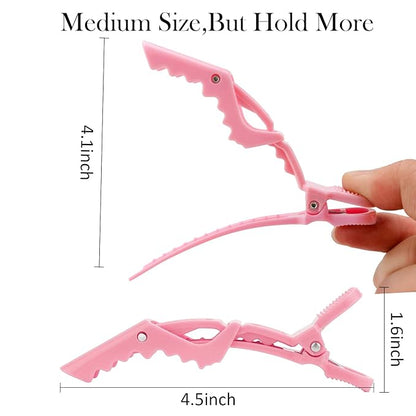 12Pcs Pink Hair Clips for Styling Sectioning, Alligator Hair Clips for Hair Salon, Hair Accessories for Women
