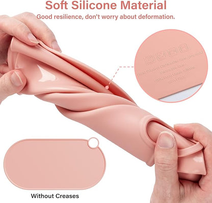 Noverlife Heat Resistant Mat for Hair Tools, Large Makeup Mat, Silicone Hot Tools Mat for Curling Iron/Flat Iron/Straightener Pad, Non-Slip Vanity Protector Pad, Kitchen Counter Mat, 19.6"x9.8"