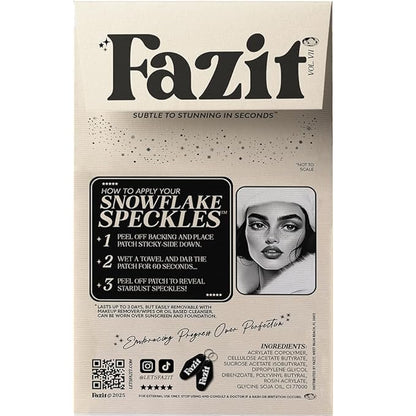 Fazit Makeup Patches - Snowflakes - Face Glitter Makeup Speckles - Glow Up Makeup Patches - Face Glitter Speckles Patches - Cute Glitter Makeup Accessories for Women - 6 Count