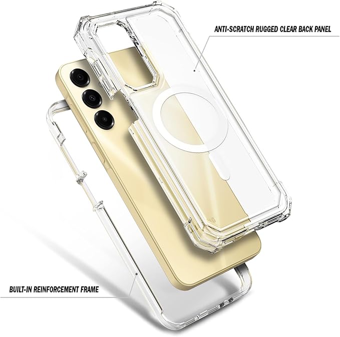 Designed for Samsung Galaxy A16 5G/4G Phone Case, Magnetic Compatible with MagSafe, [Raised Corners Drop Protection] Shockproof Protective Bumper Cover (Clear)