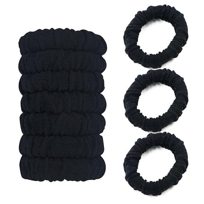No Damage Soft Polyester Hair Ties, No Tug Scrunchies Hair Bands with Strong Elasticity – Black