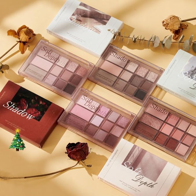 12 Colors Nude Brown Pink Matte Shimmer Eyeshadow Palette for Eye Makeup,High Pigmented Tan Purple Eye Shadow Primers Powder Palet de sombras de ojos