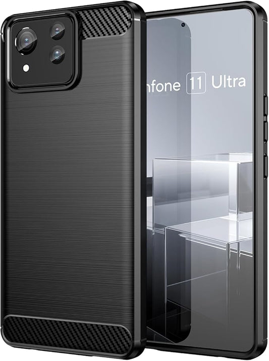 for ASUS Zenfone 11 Ultra Phone case, Shockproof, Scratch Resistant Carbon Fiber Jacket, Soft TPU,for Zenfone 11 Ultra case (Black)