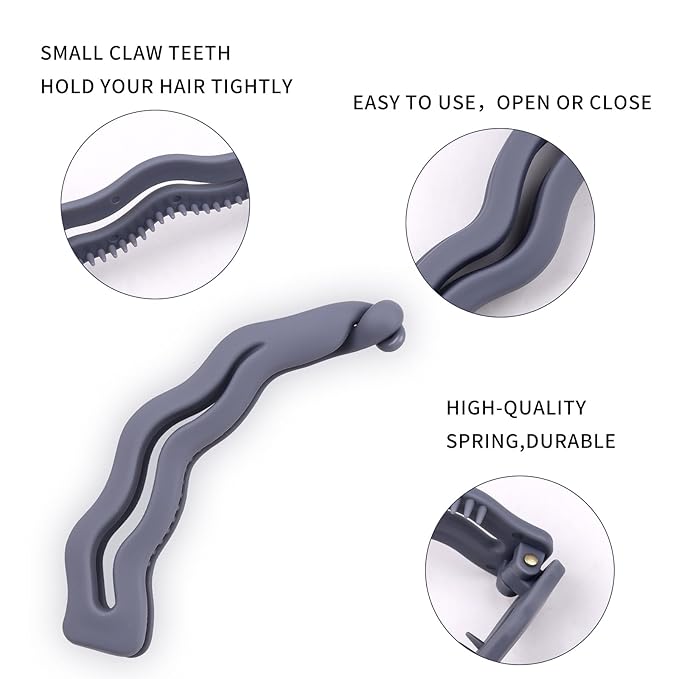 8 Pcs Banana Clip, 4.7" Large Banana Hair Clip for Fine Hair, No-Slip No Crease Ponytail Holder Hair Clips for Women