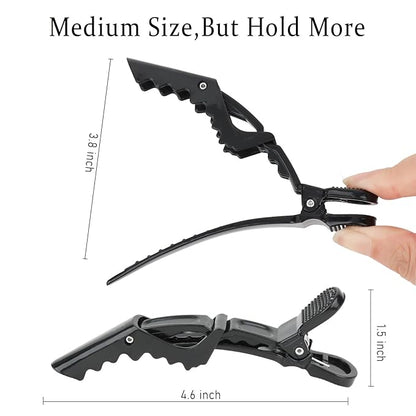 12Pcs Black Hair Clips for Styling Sectioning, Alligator Hair Clips Salon Hair Clips Professional Alligator Clips for Hair, Hair Styling Clips Hair Accessories for Women