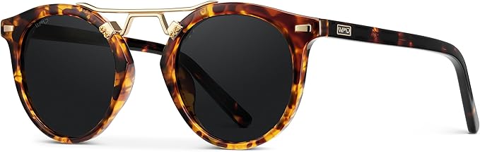 WearMe Pro - Women's Polarized, Round Retro, Double-Bridge Vintage Sunglasses