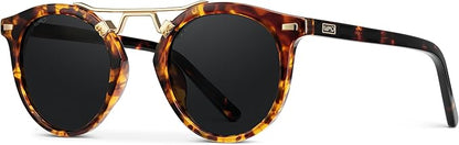 WearMe Pro - Women's Polarized, Round Retro, Double-Bridge Vintage Sunglasses