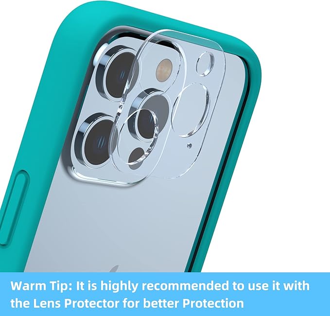 K TOMOTO Compatible with iPhone 13/13 Pro Bumper Case (6.1 Inch), Liquid Silicone Frame Bumper Case [Raised Edge Protection] [Drop Protection] [Silky and Soft Touch], Teal