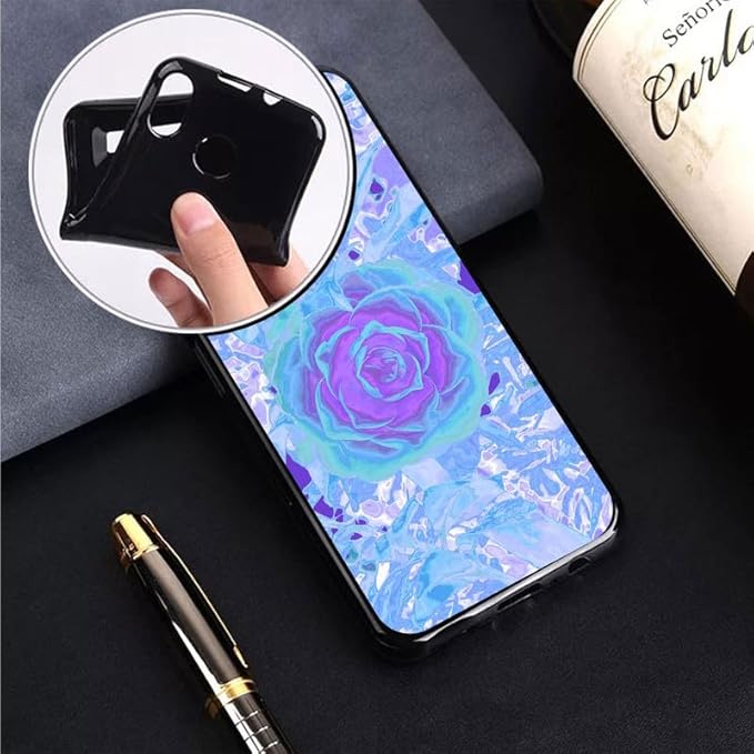 Case for Fossibot F109 5G (6.74"), Black Soft TPU Bumper Phone Case, Slim Shockproof Silicone Military Grade Drop Protective Shell for Fossibot F109 5G - Flowers Blossom