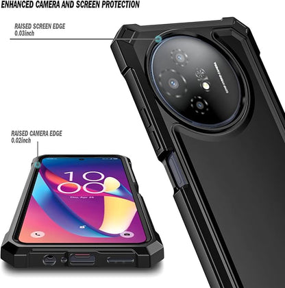 Designed for TCL 50 XL 5G Phone Case, 50 XL NXTPAPER 5G Case with Screen Protector, [Raised Corners Drop Protection] Full-Body Protective Shockproof Rugged Bumper Cover (Black)