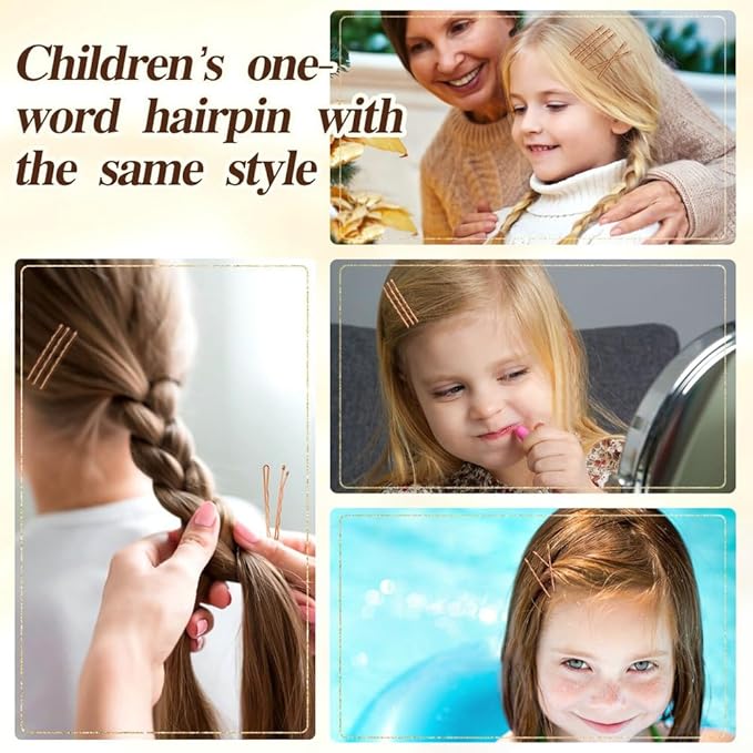 330 PCS Rose Gold Bobby Pins for Women Girls, 2.17 Inch Long Super Grip Blonde Hair Pins with Box
