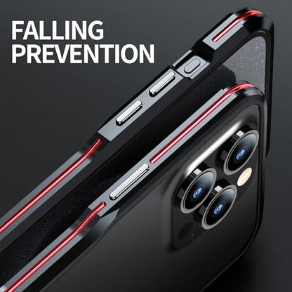 HENGHUI Aluminum Bumpers for iPhone 15 Pro Bumper Case with Strap Hole Metal Frame Bumper Cover Shock Absorbent Slim Cool Design (Silver)