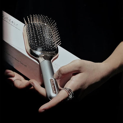 Hair Brush for Thick Curly Thin Long Short Wet or Dry Hair Adds Shine and Makes Hair Smooth Hair Comb Paddle Hair Brush for Men Women Kid (Silver)