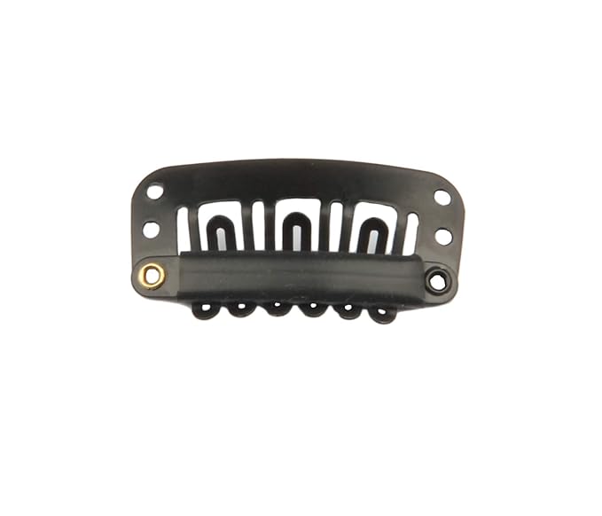 20 Pcs U-Shape Stainless Steel Snap Clips for Hair Extensions, Wigs, Hairpieces - Black Wig Accessories Clips & Combs