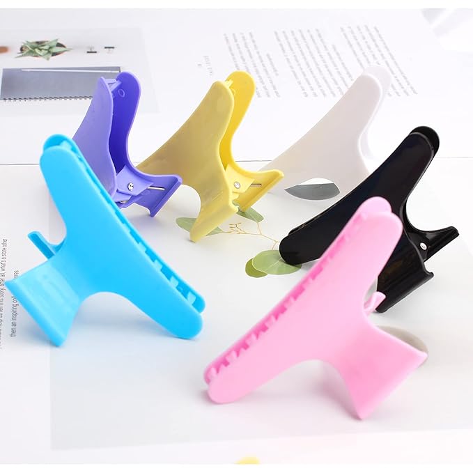 Ondder 12 Pack Butterfly Hair Clamps Clips Hair Claw Clips Salon Pro Section Clip for Styling, Sectioning, Cutting, Coloring Large Hair Clips Hairdressing Salon Tool Hair Accessories for Women Girls