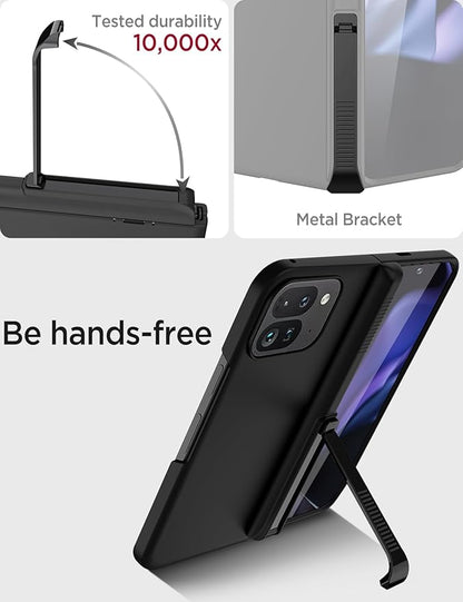 Miimall Slim Cases for Google Pixel 9 Pro Fold Phone Case,[Invisive Kickstand & Drop Protection] Full Body Anti Scratch Slim Thin Drop Proof Cover Phone Case for Google Pixel Fold 2, Matte Black