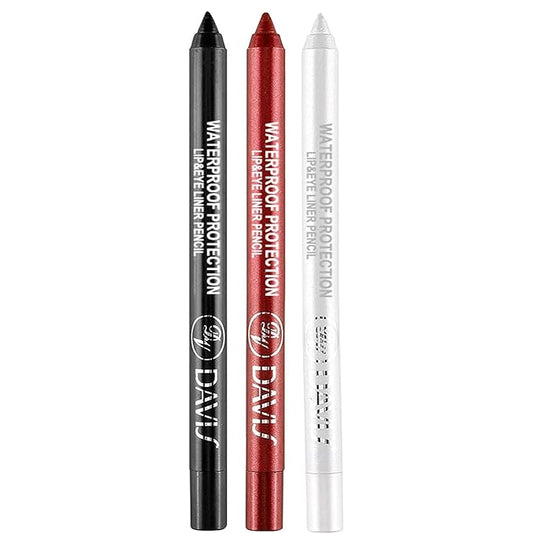 3 Colorful Eyeliner Pen Set, Eye Shadow Pencil, Pearl Eyeliner Kit Metallic Glitter Colored Eye liner for Women Eye&Lip Liner Professional Waterproof Eye Makeup (3PCS C)