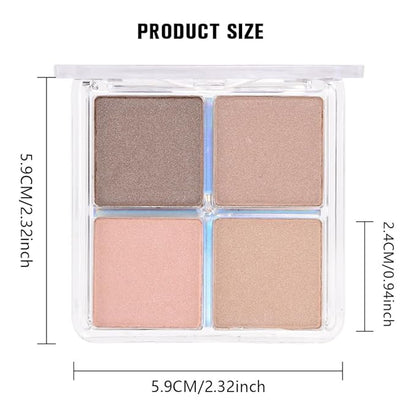 4 Colors Deep Rose Soft Pink Beige Brown Eye Shadow Palette Makeup, Neutral Matte Shimmer Eyeshadow Palette for Women Highly Pigmented Waterproof, paleta de sombras de ojos, Vegan & Cruelty-free 09