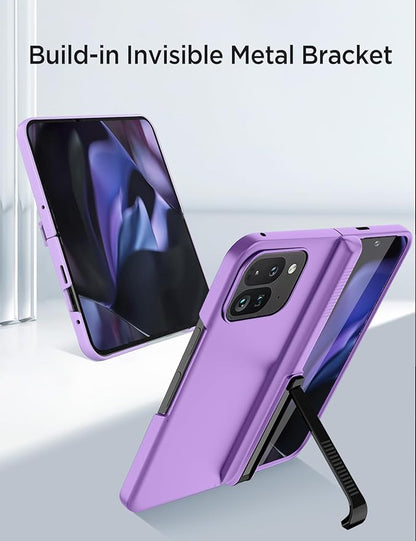Miimall Kickstand Cases for Pixel 9 Fold Pro Case, [Kickstand & Hinge Protection][All-Inclusive Protection] Anti-Shock Heavy Duty Case for Google Pixel 9 Pro Fold Phone Case, Purple