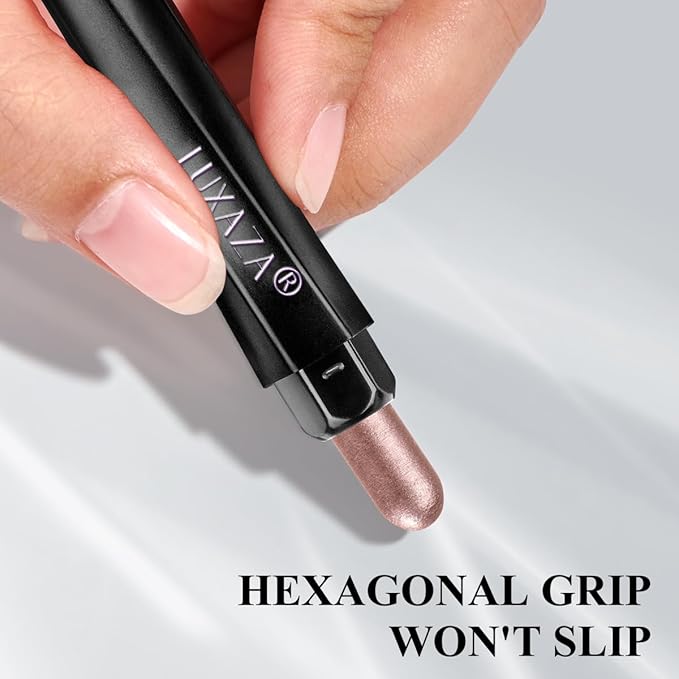 Neutral Eyeshadow Stick Makeup Set, Metallic Shimmer Matte Cream Eye Shadow Eyeliner Brightener Pencil Crayon - PINK OCEAN