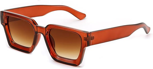 FEISEDY Retro 90s Square Sunglasses for Women Men Trendy Chunky Rectangle Sunglasses UV400 Protection B2385
