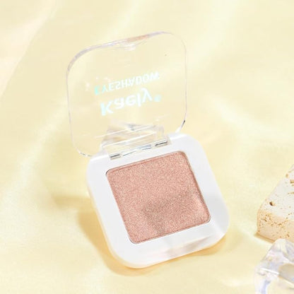 evpct Champagne Shimmer Single Eye shadow Palette Makeup for Older Women, Glitter Sparkly Cream Eye Shadow Palette Brightener Makeup for Older Women, High Pigment Waterproof Monochrome Mini Eyeshadow