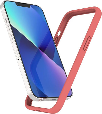 K TOMOTO Compatible with iPhone 13/13 Pro Bumper Case (6.1 Inch), Liquid Silicone Frame Bumper Case [Raised Edge Protection] [Drop Protection] [Silky and Soft Touch], Coral