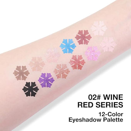 Twelve Eyeshadow Palette, Nude Brown Black Sky Blue Rose Pink Champagne Eyeshadow Palette Makeup,Highly Pigmented Pressed Powder Eyeshadow for Woman girls Eyes Long Lasting Naturing-Looking 02