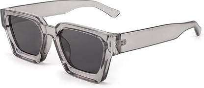 FEISEDY Retro 90s Square Sunglasses for Women Men Trendy Chunky Rectangle Sunglasses UV400 Protection B2385
