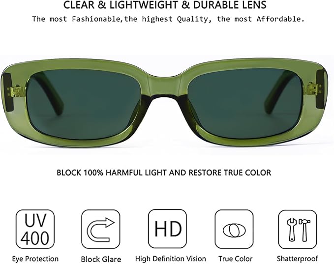 4 Pieces Retro Vintage Sunglasses Small Square Rectangle 90s Glasses Trendy Y2K for Women Aesthetic Accessories