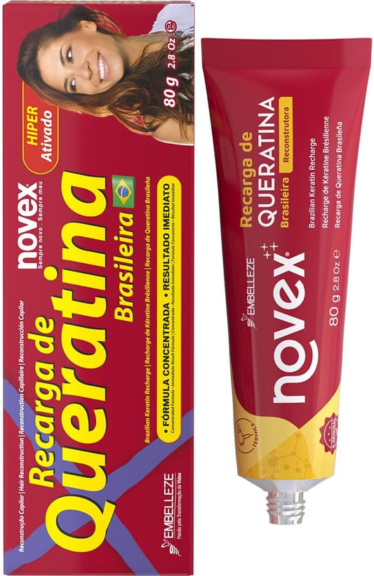 Novex Keratin Recharge Leave in Conditioner - Reconstructive Keratin, Frizz control & Damage Repair
