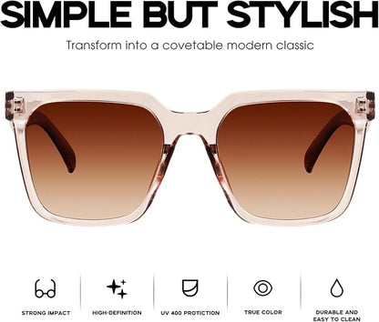 mosanana Oversized Square Sunglasses for Women Simple Trendy Style MS51917