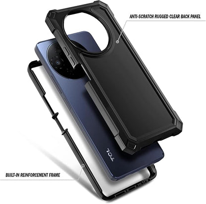 Designed for TCL 50 XL 5G Phone Case, 50 XL NXTPAPER 5G Case with Screen Protector, [Raised Corners Drop Protection] Full-Body Protective Shockproof Rugged Bumper Cover (Black)