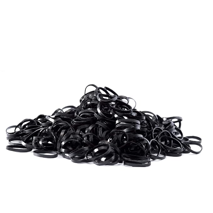 1000-Pack Elastic Hair Ties Non-slip Rubber Hair Bands for Girls, Black