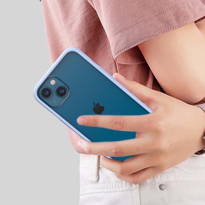 K TOMOTO Compatible iPhone 13 Mini Silicone Bumper Case (5.4 Inch), Shock-Absorb, Raised Edge Protection, Drop Protection, Silky and Soft Touch, Fog Blue