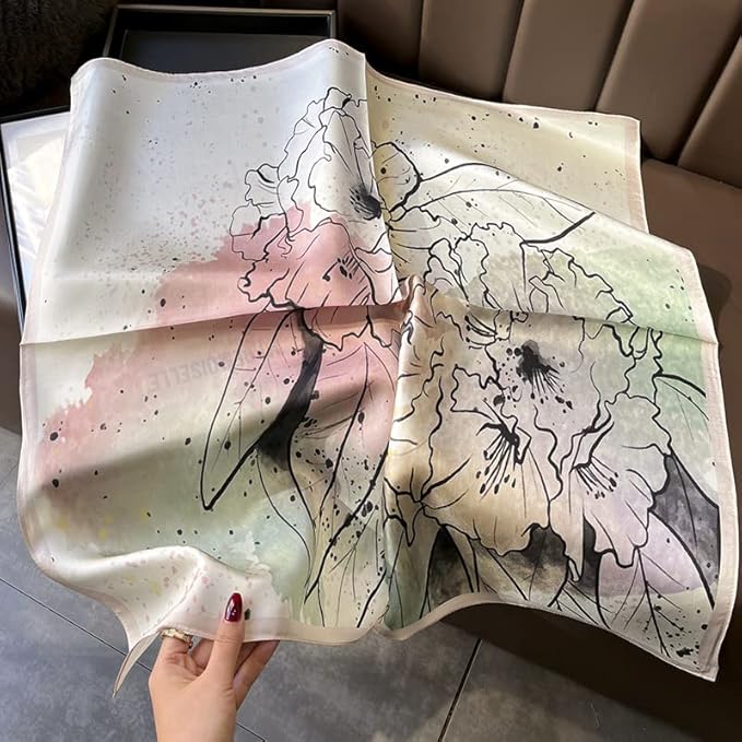100% Pure Mulberry Silk Scarfs 26"x26" Square Scarf Women Neckerchief Headscarf hair scarf bandana Gift Packed