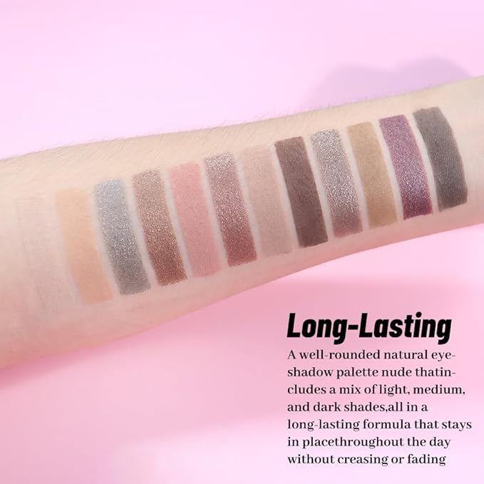 Neutral Smokey Eye Shadow Palette,Nude Silver Gray Cream Eyeshadow Palette,Make Up Pallets for Women Highly Pigmented Natural Eyeshadow for Eyes Long Lasting Naturing-Looking,Blendable,Vegan