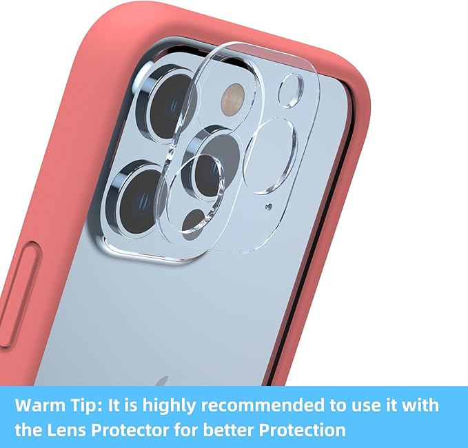 K TOMOTO Compatible with iPhone 13/13 Pro Bumper Case (6.1 Inch), Liquid Silicone Frame Bumper Case [Raised Edge Protection] [Drop Protection] [Silky and Soft Touch], Coral