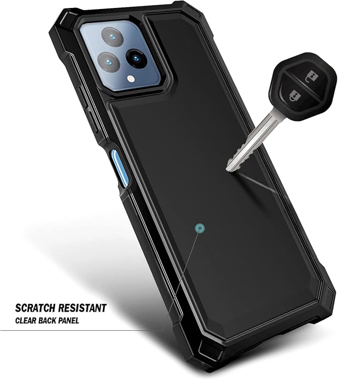 NZND Designed for T-Mobile REVVL 6 5G Phone Case, REVVL 6X 5G Phone Case with [Built-in Screen Protector], Full-Body Shockproof Protective Rugged Bumper Cover Case (Black)
