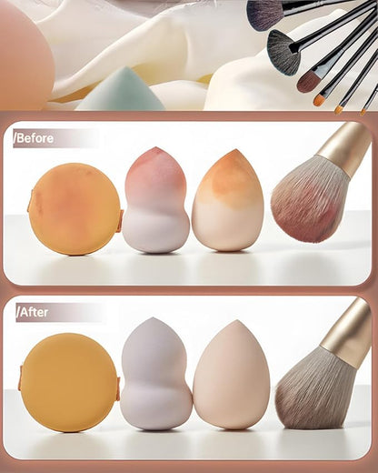 Makeup Brush Cleaner Machine Electric Makeup Brush Cleaner Automatic Cosmetic Brush Cleaner with Brush Clean Mat Spinning Makeup Brush Cleaner Fit For All Size Brush USB Charging Makeup Brush Cleaner