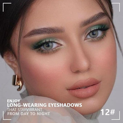 4 Colors Soft Mint Deep Emerald Gunmetal Silver Eye Shadow Palette Makeup, Highly Pigmented Waterproof Matte Shimmer Eyeshadow Palette for Women, paleta de sombras de ojos, Vegan & Cruelty-free