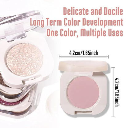 Monochrome Matte Eyeshadow Singles, Pink Eyeshadow Makeup, Neutral Matte Pressed Powder Single Vegan Eye Shadow, Highly Pigmented Natural Eyeshadow Palette Long Lasting Naturing-Looking Pink 02#