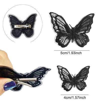 20Pcs Butterfly Hair Clips - Black Moving Butterfly Clips Fairy Accessories for Women & Teens