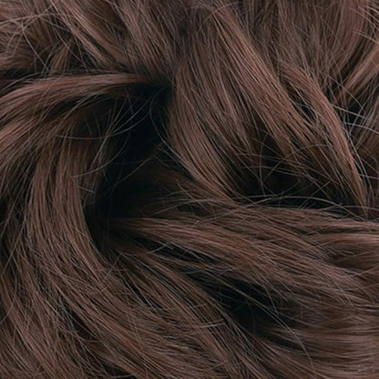 MORICA 2-Piece Messy Bun Hair Pieces - Synthetic Curly Wavy Chignon Ponytail, Scrunchies for Thin Hair - Medium Brown