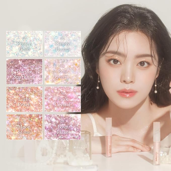 dasique Starlit Jewel Liquid Glitter (05 Light Peach) | Twinkle Glitter Shadow | Long-lasting | Multi-dimensional sparkle finish | Quick drying | Multipurpose