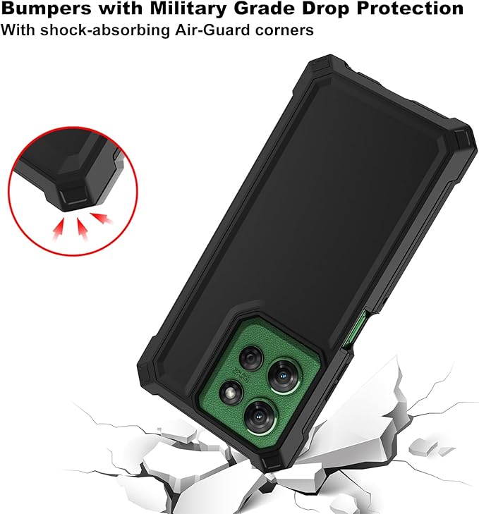 Ailiber for Moto G Stylus 2025 Phone Case, Motorola G Stylus 5G 2025 Case with Screen Protector, Dual Layer Protection, Shockproof Corner TPU Bumper, Heavy Duty Rubber Cell Phone Cover-Black