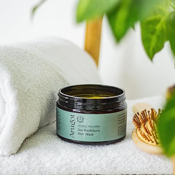 Organic Sea Buckthorn Oil Hair Treatment Mask, Made In Israel, Nourishes Dry, Damaged Hair, 8.7 Fl Oz