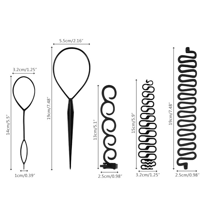 20Pcs Ponytail and Braiding Tool Set for Women's Hair Styling Accessories