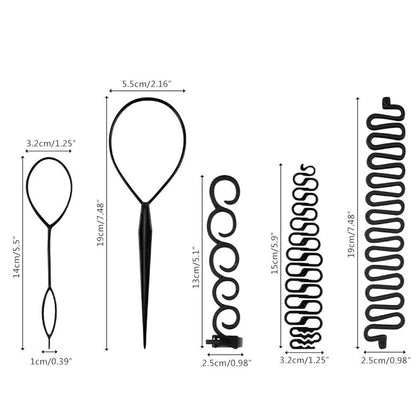 20Pcs Ponytail and Braiding Tool Set for Women's Hair Styling Accessories